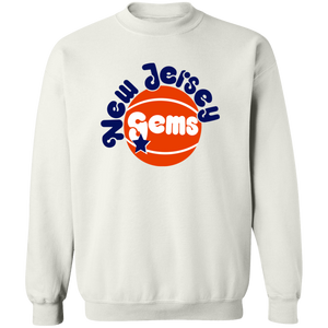 New Jersey Gems WBL Sweatshirt Crewneck Pullover Womens Professional Basketball Team color White New Jersey Gems WBL Sweatshirt Crewneck Pullover Womens Professional Basketball Team color White