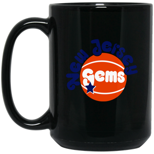 New Jersey Gems WBL Mug Black Ceramic 15 oz. Women's Pro Basketball League Team New Jersey Gems WBL Mug Black Ceramic 15 oz. Women's Pro Basketball League Team
