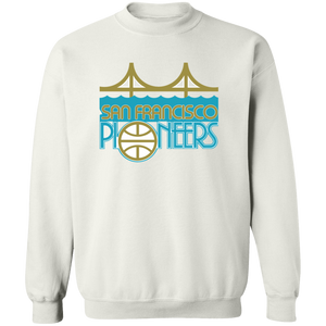 San Francisco Pioneers WBL Sweatshirt Crewneck Pullover Womens Professional Basketball Team color White San Francisco Pioneers WBL Sweatshirt Crewneck Pullover Womens Professional Basketball Team color White