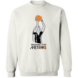 Washington Metros Sweatshirt WBL Sweatshirt Crewneck Pullover Womens Professional Basketball Team color White Washington Metros Sweatshirt WBL Sweatshirt Crewneck Pullover Womens Professional Basketball Team color White