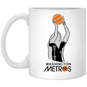 Washington Metros Drink Mug Ceramic 11 oz. Women's Pro Basketball League Team color White Washington Metros Drink Mug Ceramic 11 oz. Women's Pro Basketball League Team color White