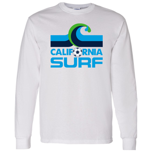California Surf NASL Long Sleeve Shirt North American Soccer League Team color White California Surf NASL Long Sleeve Shirt North American Soccer League Team color White