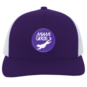 Miami Gatos Trucker Snapback Cap NASL Soccer Team color Purple/White Miami Gatos Trucker Snapback Cap NASL Soccer Team color Purple/White