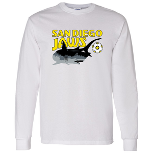 San Diego Jaws NASL Long Sleeve Shirt North American Soccer League Team color White San Diego Jaws NASL Long Sleeve Shirt North American Soccer League Team color White