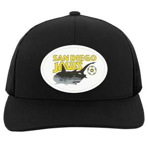 San Diego Jaws Trucker Snapback Cap NASL Soccer Team color Black San Diego Jaws Trucker Snapback Cap NASL Soccer Team color Black