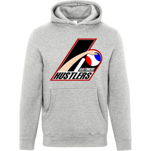 Baltimore Hustlers ABA Hoodie Pullover American Basketball Association color Heather Grey Baltimore Hustlers ABA Hoodie Pullover American Basketball Association color Heather Grey