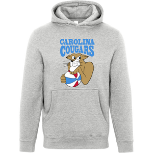 Carolina Cougars ABA Hoodie Pullover American Basketball Association color Heather Grey Carolina Cougars ABA Hoodie Pullover American Basketball Association color Heather Grey