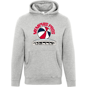 Memphis Pros ABA Hoodie Pullover American Basketball Association color Heather Grey Memphis Pros ABA Hoodie Pullover American Basketball Association color Heather Grey