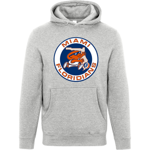 Miami Floridians ABA Hoodie Pullover American Basketball Association color Heather Grey Miami Floridians ABA Hoodie Pullover American Basketball Association color Heather Grey
