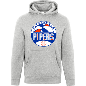 Pittsburgh Pipers ABA Hoodie Pullover American Basketball Association color Heather Grey Pittsburgh Pipers ABA Hoodie Pullover American Basketball Association color Heather Grey
