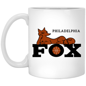 Philadelphia Fox WBL Mug Ceramic 11 oz. Women's Pro Basketball League Team color White Philadelphia Fox WBL Mug Ceramic 11 oz. Women's Pro Basketball League Team color White