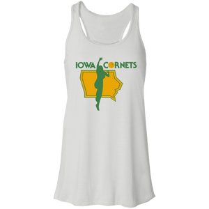 Iowa Cornets Flowy Racerback Tank Top WBL Women's Basketball Team color White Iowa Cornets Flowy Racerback Tank Top WBL Women's Basketball Team color White