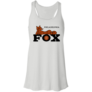 Philadelphia Fox Flowy Racerback Tank Top WBL Women's Basketball Team color White Philadelphia Fox Flowy Racerback Tank Top WBL Women's Basketball Team color White