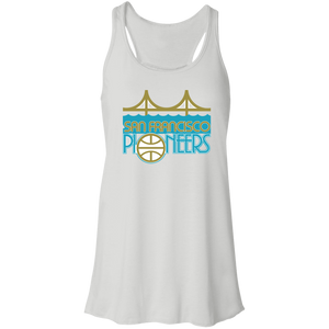 San Francisco Pioneers Flowy Racerback Tank Top WBL Women's Basketball Team color White San Francisco Pioneers Flowy Racerback Tank Top WBL Women's Basketball Team color White