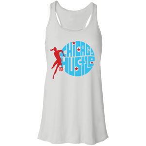 Chicago Hustle Flowy Racerback Tank Top WBL Women's Basketball Team color White Chicago Hustle Flowy Racerback Tank Top WBL Women's Basketball Team color White