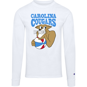 Carolina Cougars NBA Basketball Long Sleeve Shirt Top 100% Cotton Crewneck Team Logo color White Carolina Cougars NBA Basketball Long Sleeve Shirt Top 100% Cotton Crewneck Team Logo color White