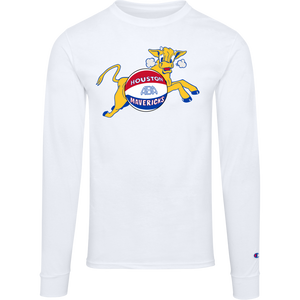 Houston Mavericks NBA Basketball Long Sleeve Shirt Top 100% Cotton Crewneck Team Logo color White Houston Mavericks NBA Basketball Long Sleeve Shirt Top 100% Cotton Crewneck Team Logo color White