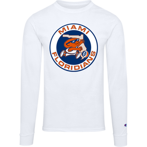 Miami Floridians ABA Long Sleeve Shirt American Basketball Association Team Logo color White Miami Floridians ABA Long Sleeve Shirt American Basketball Association Team Logo color White
