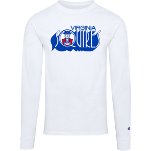 Virginia Squires ABA Basketball Team Long Sleeve Shirt Crewneck 100% Cotton Fabric color White Virginia Squires ABA Basketball Team Long Sleeve Shirt Crewneck 100% Cotton Fabric color White