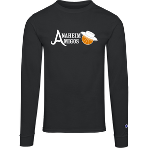 Anaheim Amigos ABA Basketball Team Long Sleeve Shirt Crewneck 100% Cotton Fabric color Black Anaheim Amigos ABA Basketball Team Long Sleeve Shirt Crewneck 100% Cotton Fabric color Black