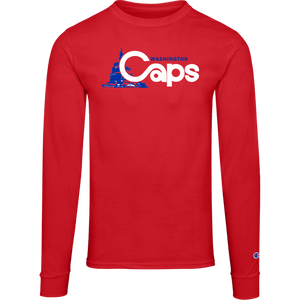 Washington Caps ABA Basketball Team Long Sleeve Shirt Crewneck 100% Cotton Fabric color Red Washington Caps ABA Basketball Team Long Sleeve Shirt Crewneck 100% Cotton Fabric color Red