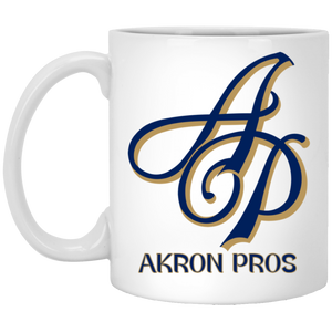 Akron Pros Mug 11 oz. White Glossy Ceramic NFL Football Team Logo Akron Pros Mug 11 oz. White Glossy Ceramic NFL Football Team Logo