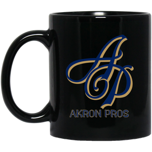 Akron Pros Mug 11 oz. Black Glossy Ceramic Drinkware NFL Football Team color Black Akron Pros Mug 11 oz. Black Glossy Ceramic Drinkware NFL Football Team color Black
