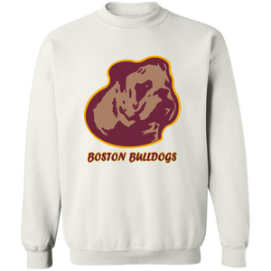Boston Bulldogs Sweatshirt Crewneck Pullover NFL Football Team Fan Apparel color White Boston Bulldogs Sweatshirt Crewneck Pullover NFL Football Team Fan Apparel color White