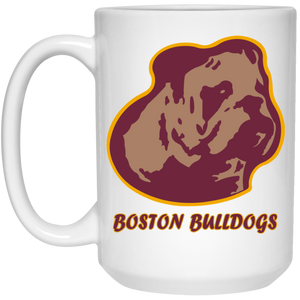 Boston Bulldogs Mug 15 oz. White Glossy Ceramic NFL Football Team Drinkware Boston Bulldogs Mug 15 oz. White Glossy Ceramic NFL Football Team Drinkware