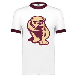 Canton Bulldogs Ringer T-shirt NFL Football Team Fan Apparel color White/Maroon Canton Bulldogs Ringer T-shirt NFL Football Team Fan Apparel color White/Maroon