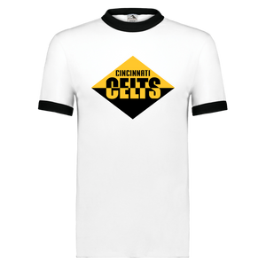 Cincinnati Celts Ringer T-shirt NFL Football Team Fan Apparel color White/Black Cincinnati Celts Ringer T-shirt NFL Football Team Fan Apparel color White/Black