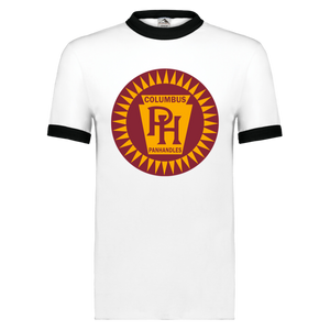 Columbus Panhandles Ringer T-shirt NFL Football Team Fan Apparel color White/Black Columbus Panhandles Ringer T-shirt NFL Football Team Fan Apparel color White/Black