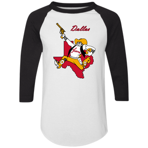 Dallas Texans Raglan Shirt Colorblock NFL Football Team Fan Apparel color White/Black Dallas Texans Raglan Shirt Colorblock NFL Football Team Fan Apparel color White/Black