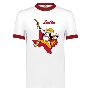 Dallas Texans Ringer T-shirt NFL Football Team Fan Apparel color White/Red Dallas Texans Ringer T-shirt NFL Football Team Fan Apparel color White/Red