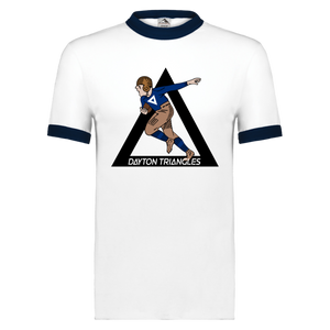 Dayton Triangles Ringer T-shirt NFL Football Team Fan Apparel color White/Navy Dayton Triangles Ringer T-shirt NFL Football Team Fan Apparel color White/Navy
