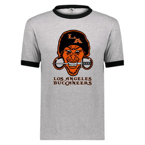 Los Angeles Buccaneers Ringer T-shirt NFL Football Team Fan Apparel color Atlantic Heather/Black Los Angeles Buccaneers Ringer T-shirt NFL Football Team Fan Apparel color Atlantic Heather/Black