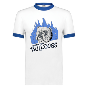 New York Bulldogs Ringer T-shirt NFL Football Team color White/Royal Blue New York Bulldogs Ringer T-shirt NFL Football Team color White/Royal Blue