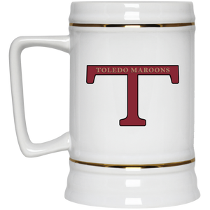 Toledo Maroons Beer Stein 22 oz. White Ceramic NFL Football Team Drinkware Toledo Maroons Beer Stein 22 oz. White Ceramic NFL Football Team Drinkware