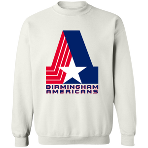 Birmingham Americans Sweatshirt Crewneck Pullover Apparel WFL Football Team color White Birmingham Americans Sweatshirt Crewneck Pullover Apparel WFL Football Team color White