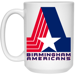 Birmingham Americans Mug White Glossy 15 oz. Ceramic Drinkware WFL Football Team Logo Birmingham Americans Mug White Glossy 15 oz. Ceramic Drinkware WFL Football Team Logo