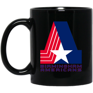 Birmingham Americans Mug 11 oz. Black Glossy Ceramic Drinkware WFL Football Team Birmingham Americans Mug 11 oz. Black Glossy Ceramic Drinkware WFL Football Team