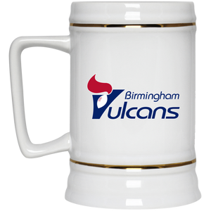 Birmingham Vulcans Beer Stein 22 oz. White Ceramic WFL Football Team Birmingham Vulcans Beer Stein 22 oz. White Ceramic WFL Football Team