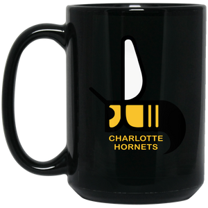 Charlotte Hornets Mug 15 oz. Black Glossy Ceramic WFL Football Team Charlotte Hornets Mug 15 oz. Black Glossy Ceramic WFL Football Team