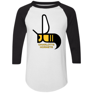 Charlotte Hornets Raglan Shirt Colorblock WFL Football Team color White/Black Charlotte Hornets Raglan Shirt Colorblock WFL Football Team color White/Black