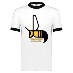 Charlotte Hornets Ringer T-shirt WFL Football Team color White/Black Charlotte Hornets Ringer T-shirt WFL Football Team color White/Black