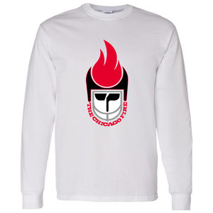 Chicago Fire Long Sleeve Shirt Classic WFL Football Team color White Chicago Fire Long Sleeve Shirt Classic WFL Football Team color White