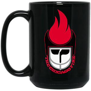 Chicago Fire Mug 15 oz. Black Glossy Ceramic WFL Football Team Chicago Fire Mug 15 oz. Black Glossy Ceramic WFL Football Team