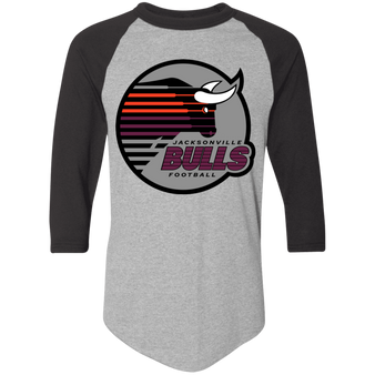 Jacksonville Bulls USFL 3/4 Sleeve Raglan Shirt - Athletic Heather/Black