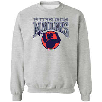 Pittsburgh Maulers USFL Sweatshirt Crewneck Cotton/Poly Blend - Sport Grey