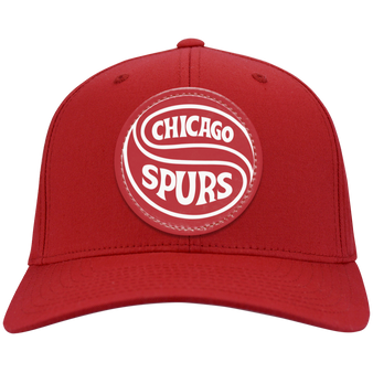 Chicago Spurs Cap cotton twill with vegan patch of NASL Soccer Team Logo in Color Red